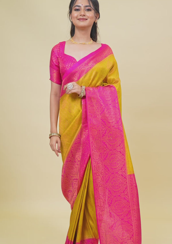 Parrot Green Zariwork Soft Silk Saree