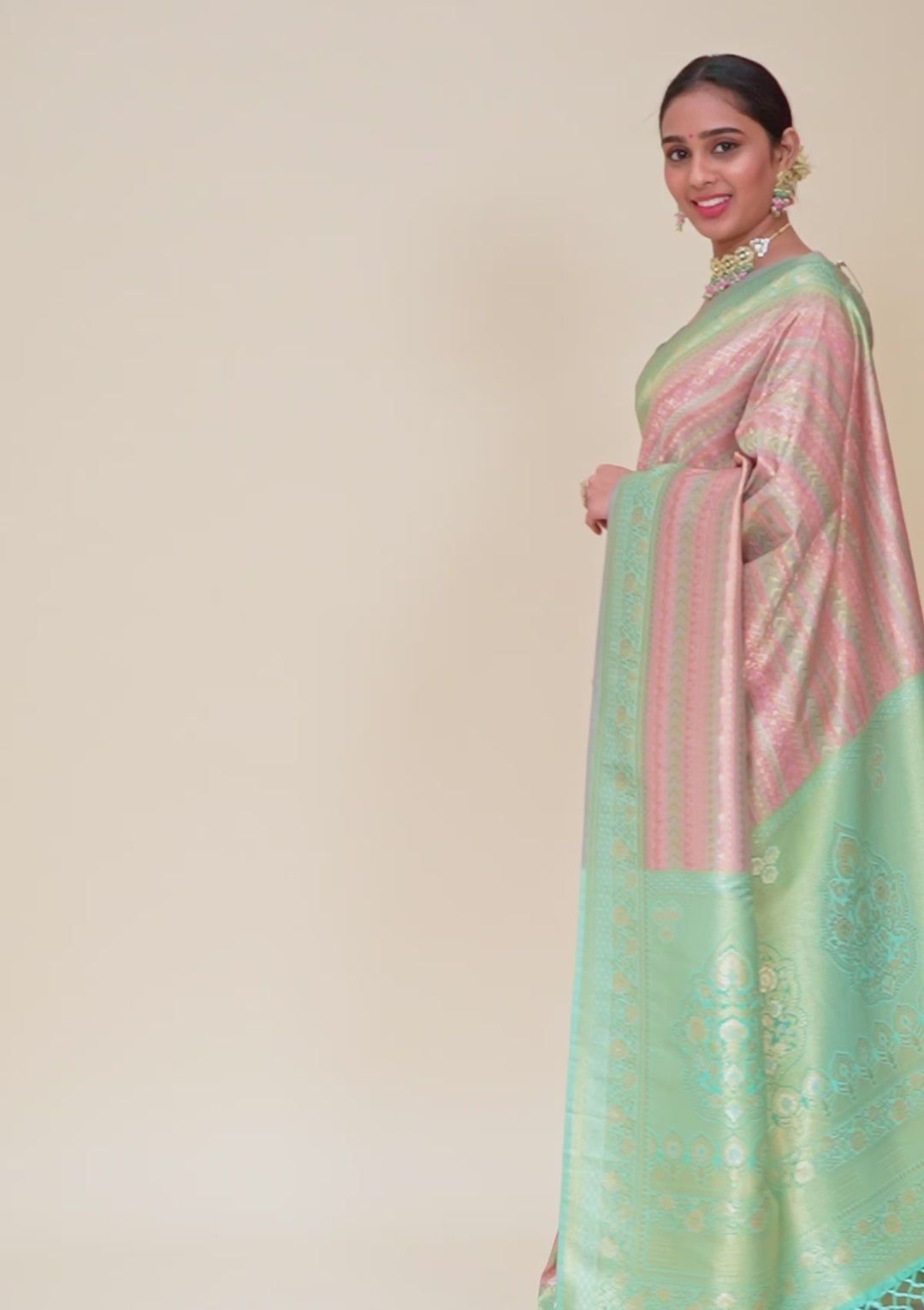 Pink Zariwork Silk Saree