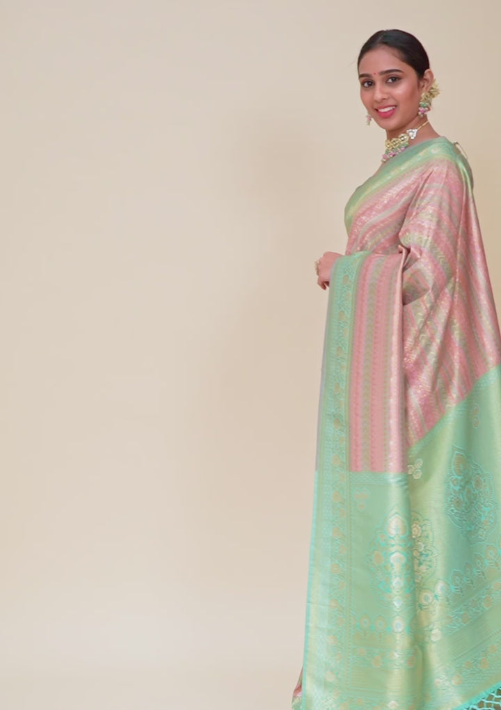 Pink Zariwork Silk Saree