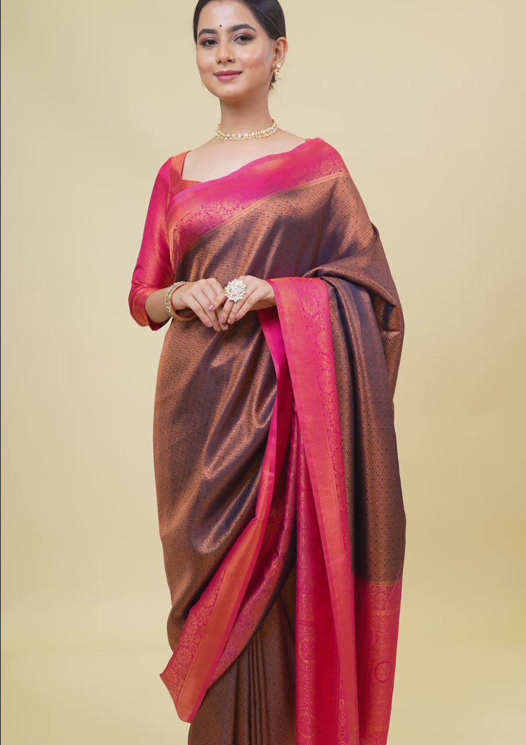 Navy Blue Zariwork Soft Silk Saree