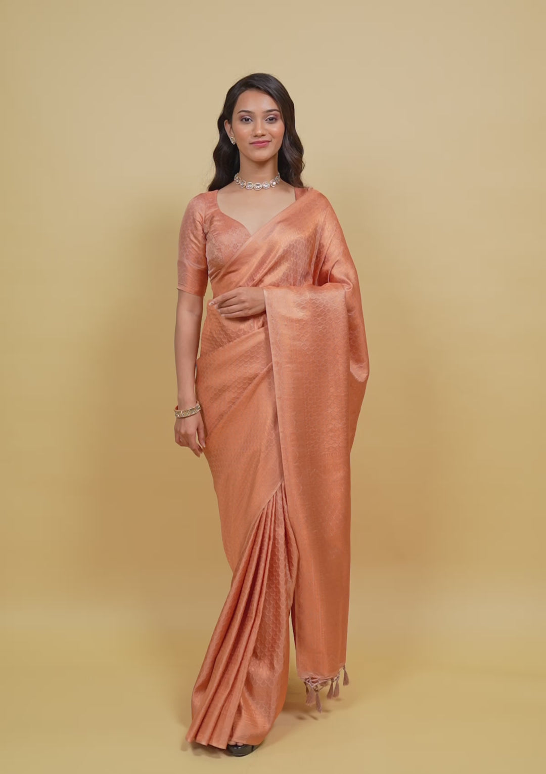 Beige Zariwork Soft Silk Saree