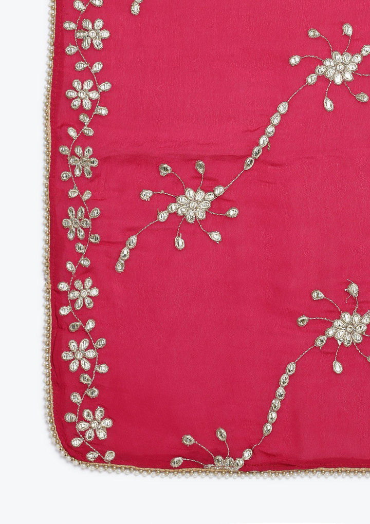 Fuschia Gotapatti Semi Crepe Designer Salwar Suit-Koskii