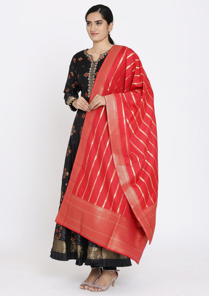 Black Zariwork Art Silk Designer Gown - koskii