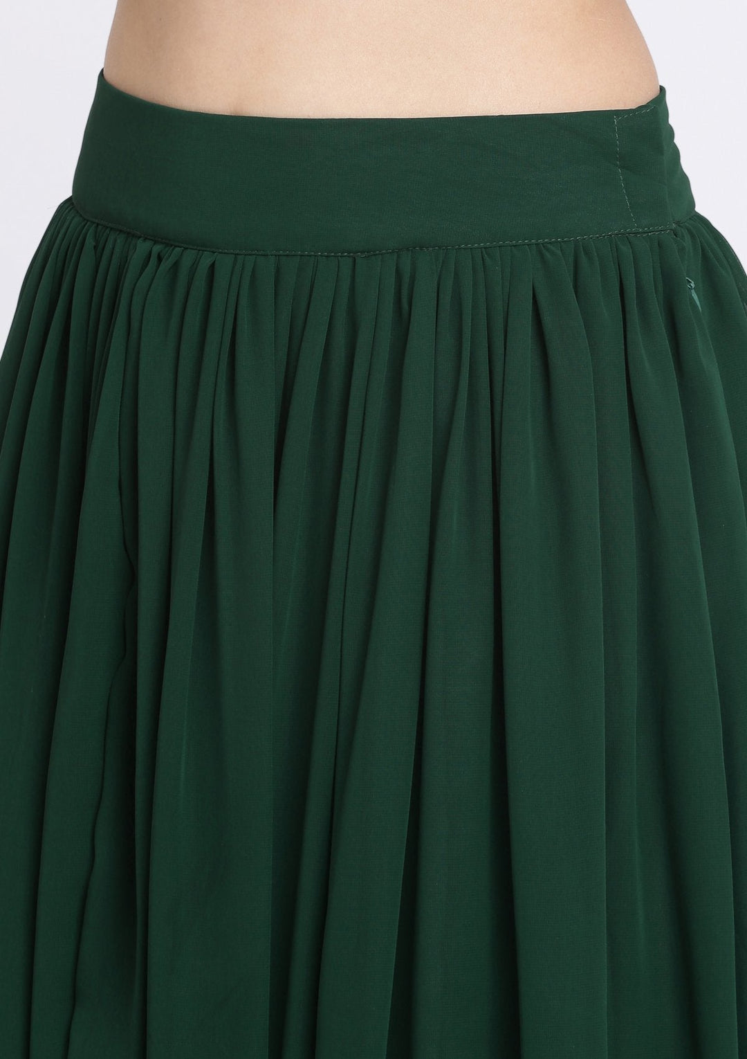 Bottle Green Sequins Georgette Designer Lehenga-Koskii
