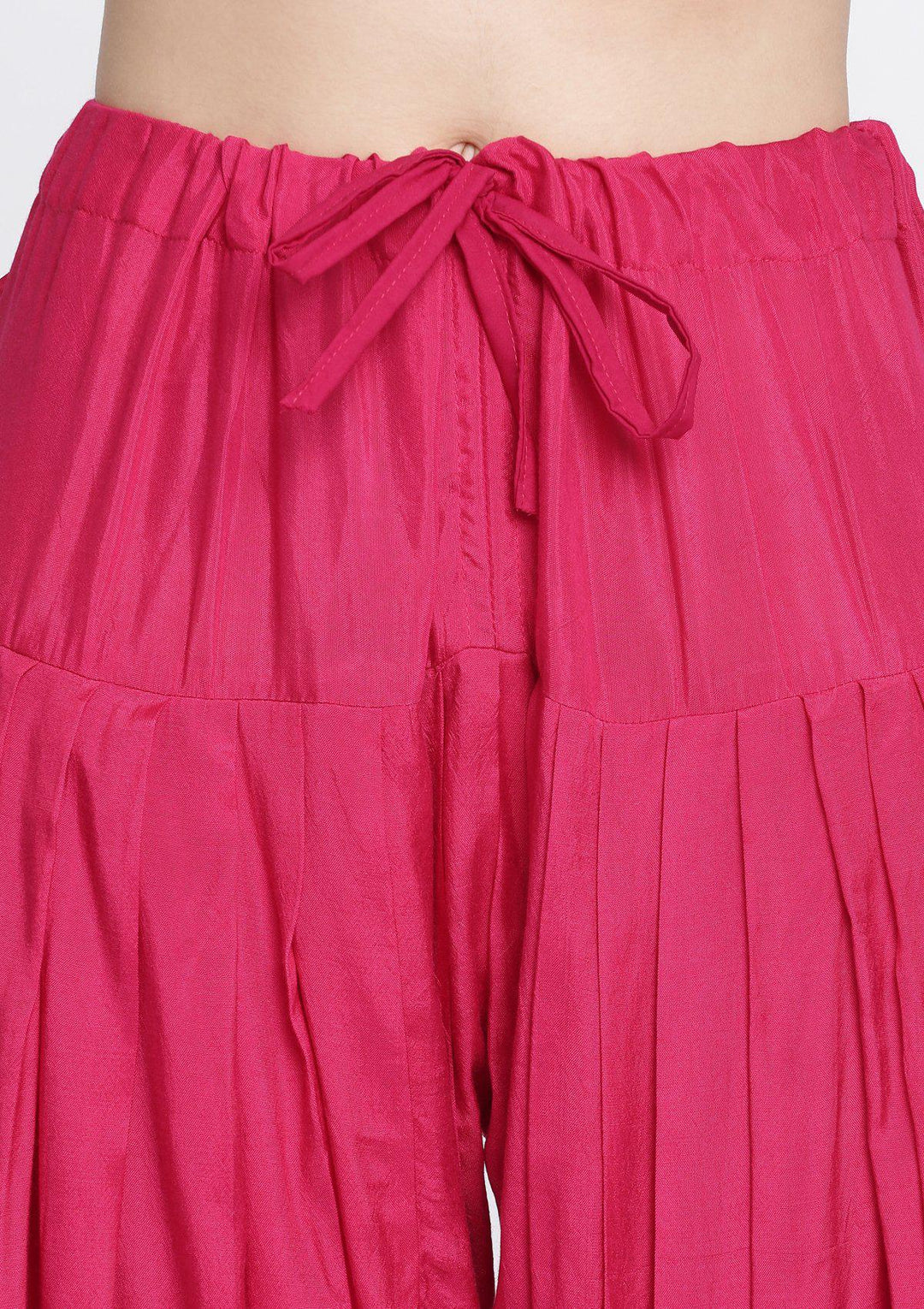 Fuschia Gotapatti Semi Crepe Designer Salwar Suit-Koskii