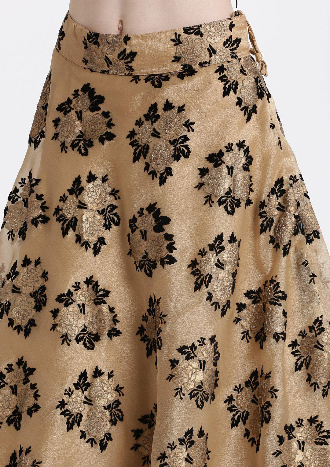 Gold Swarovski Tissue Designer Lehenga-Koskii