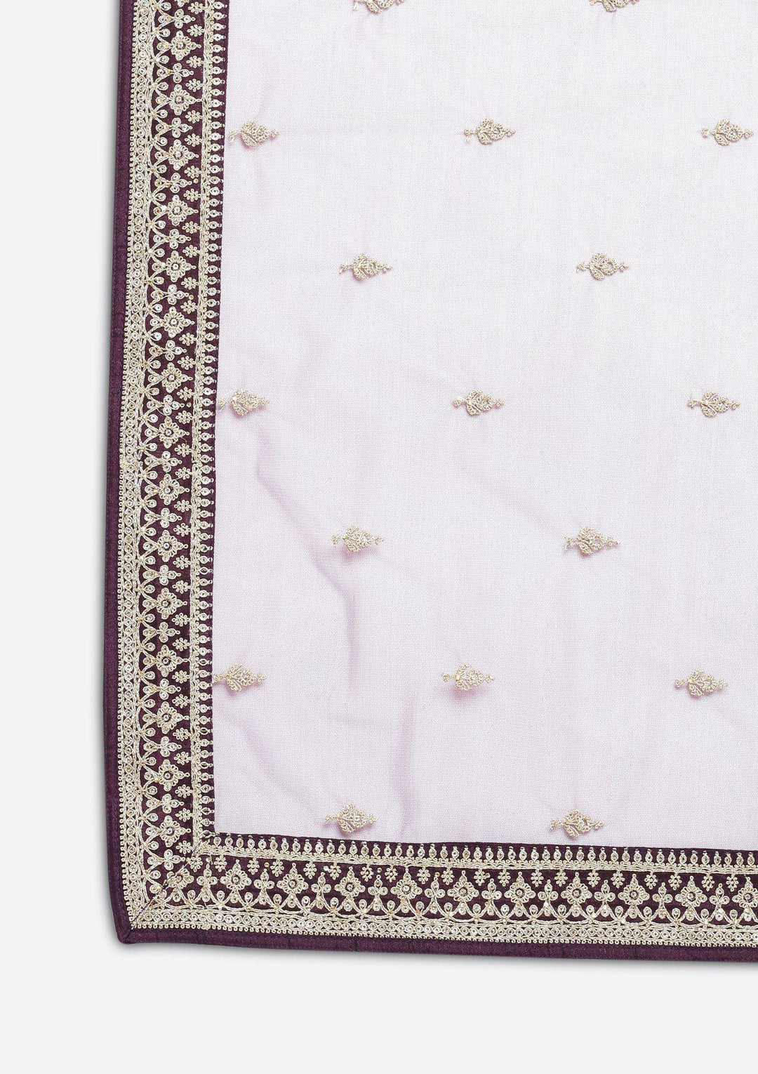 Wine Zariwork Raw Silk Designer Gown-Koskii