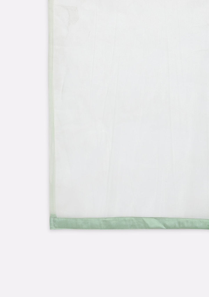 Pista Green Stonework Net Designer Gown - koskii