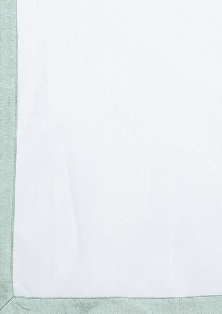 Pista Green Mirrorwork Net Designer Gown-Koskii