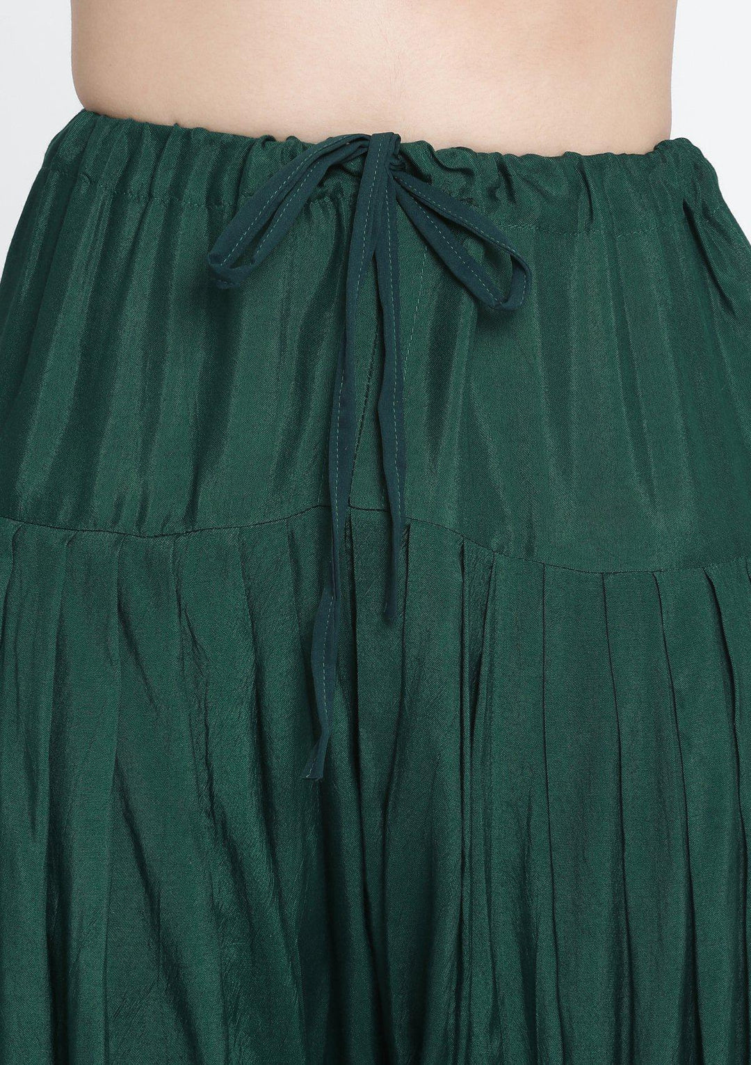 Bottle Green Gotapatti Semi Crepe Designer Salwar Suit-Koskii