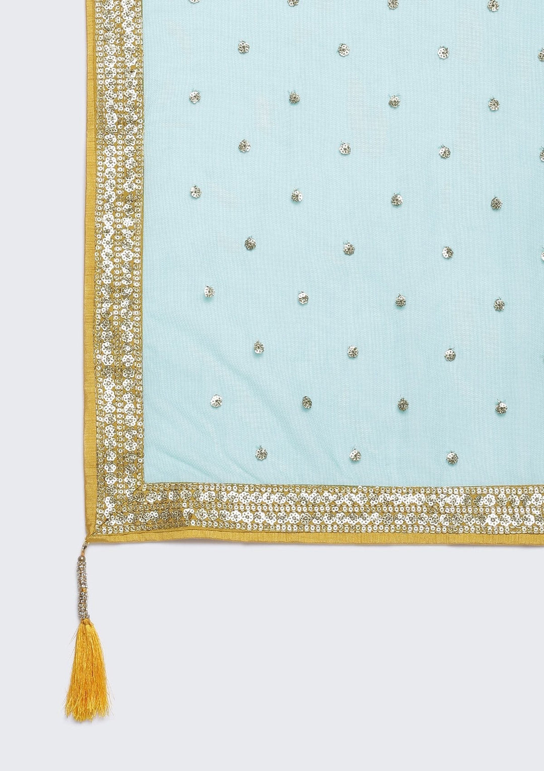 Yellow Sequins Rawsilk Designer Lehenga-Koskii