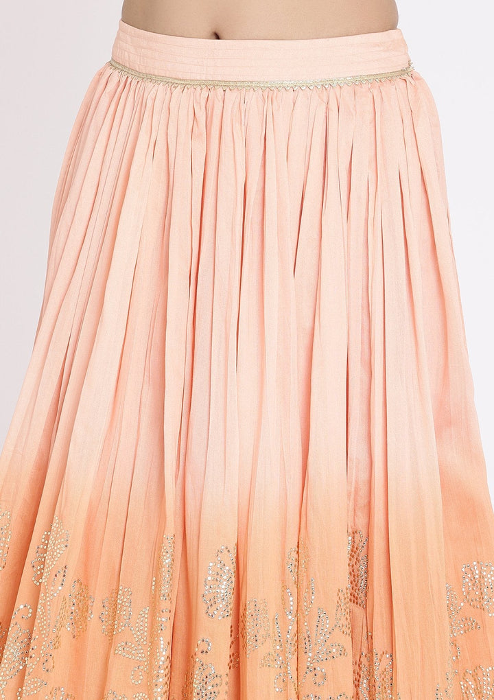 Orange And Pink Gotapatti Georgette Designer Lehenga - koskii