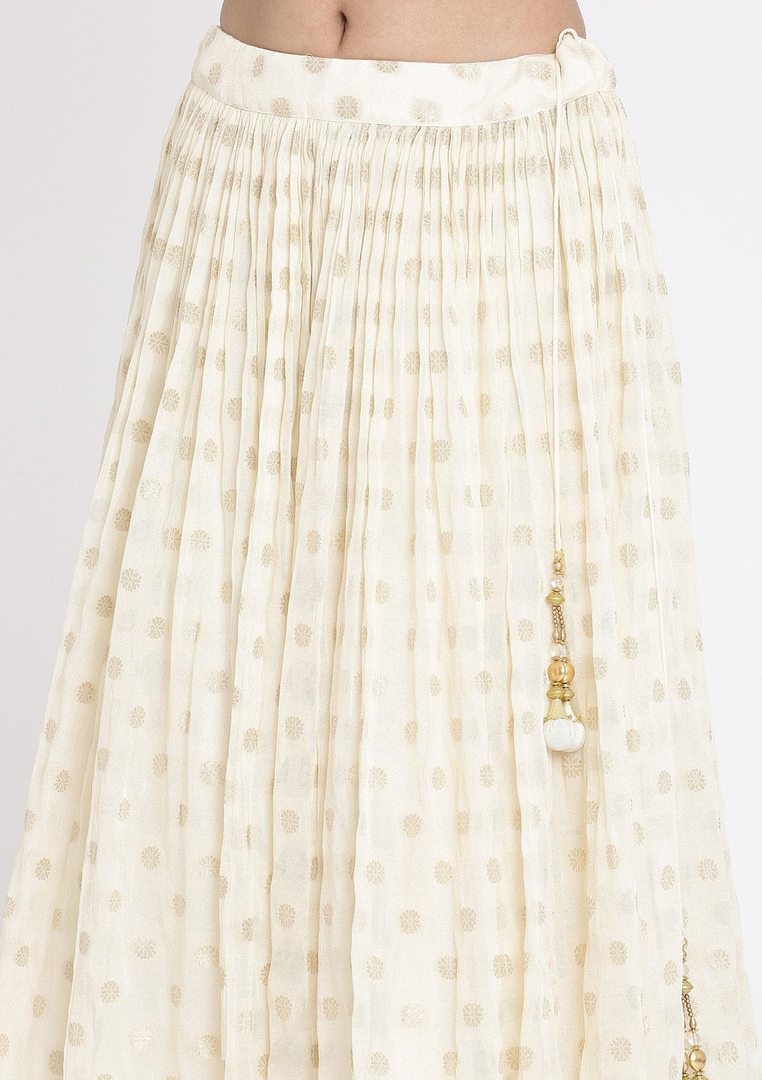 Cream And Yellow Zardosi Georgette Designer Lehenga - koskii