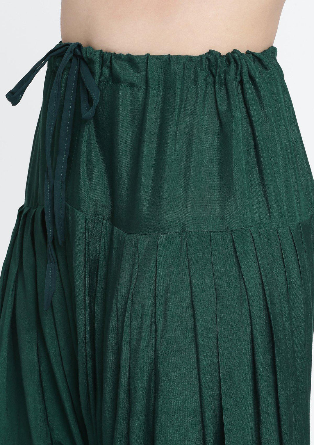 Bottle Green Gotapatti Semi Crepe Designer Salwar Suit-Koskii