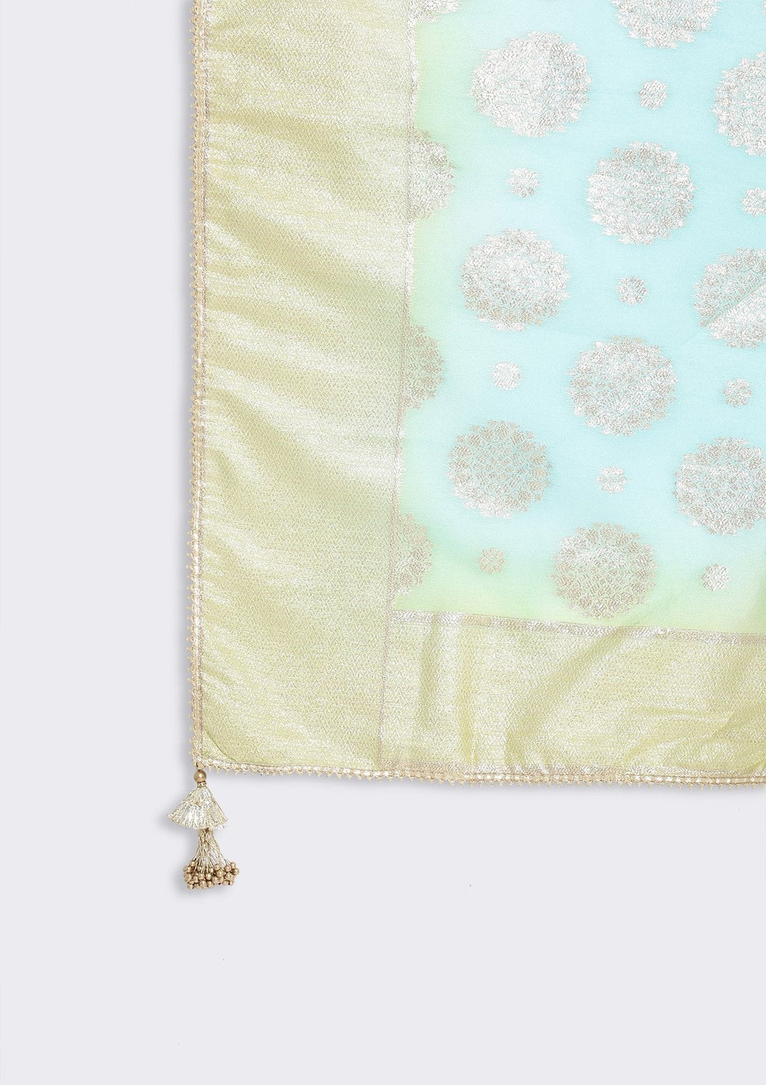 Sea Green And Pista Green Gotapatti Art Silk Designer Lehenga - koskii