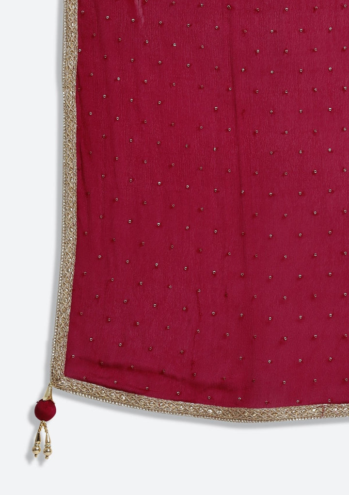 Red Zardosi Art Silk Designer Lehenga-Koskii