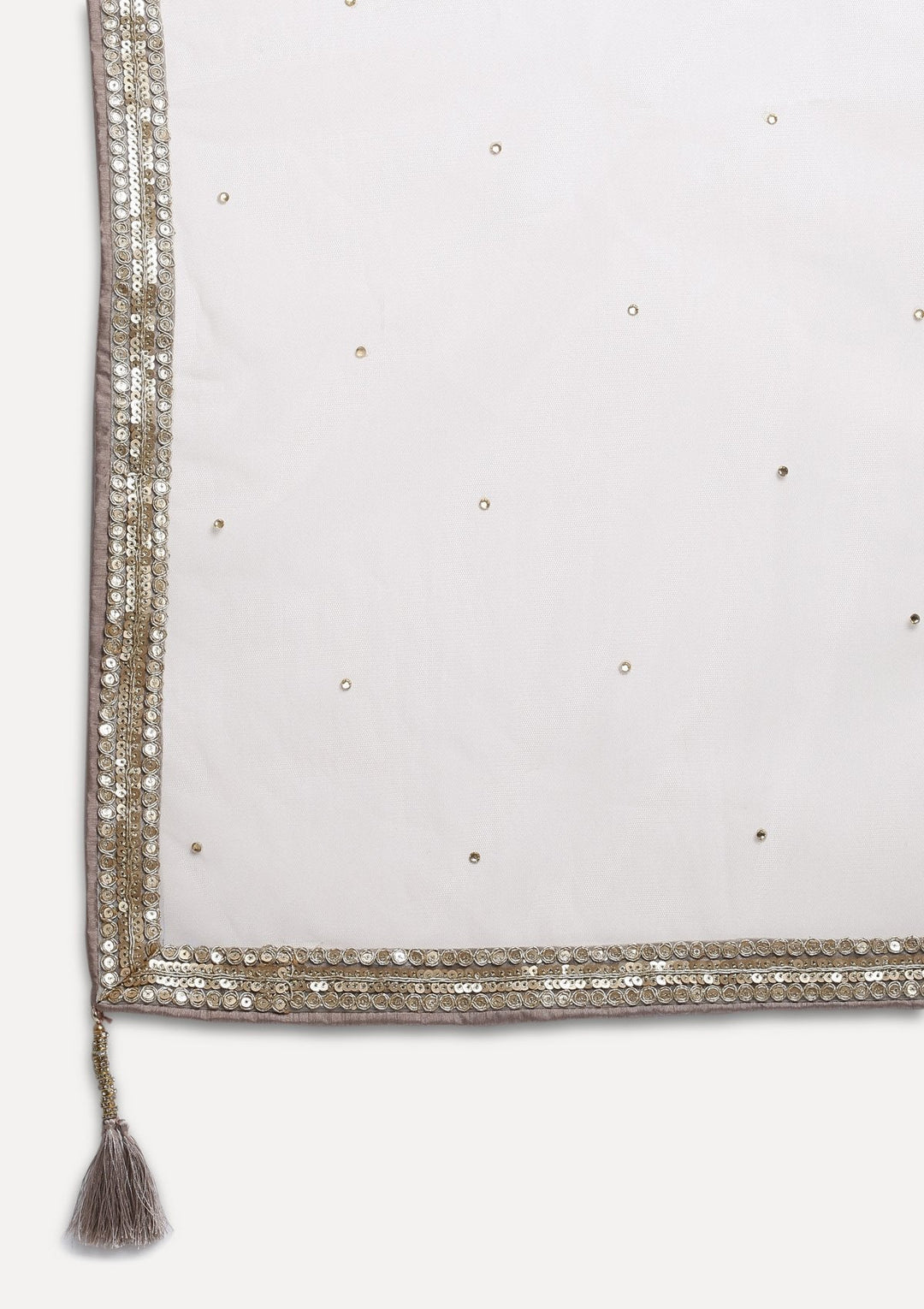 Light Grey Mirrorwork Net Designer Sharara-Koskii