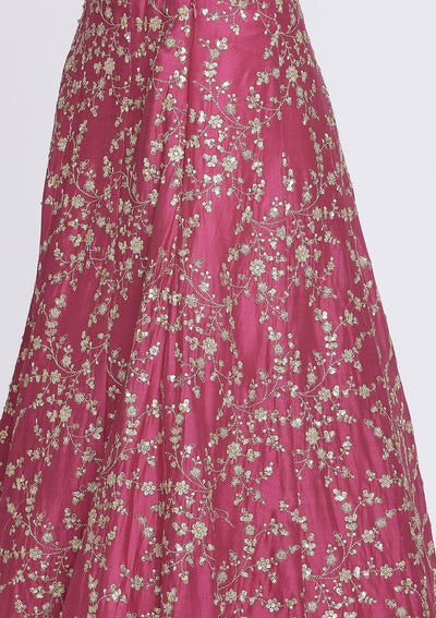Rani Pink Sequins Net Designer Lehenga-Koskii