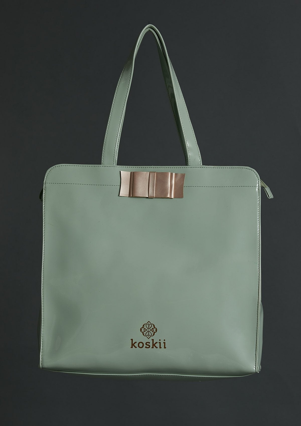 Pista Green PU Leather Hand Bag - Koskii