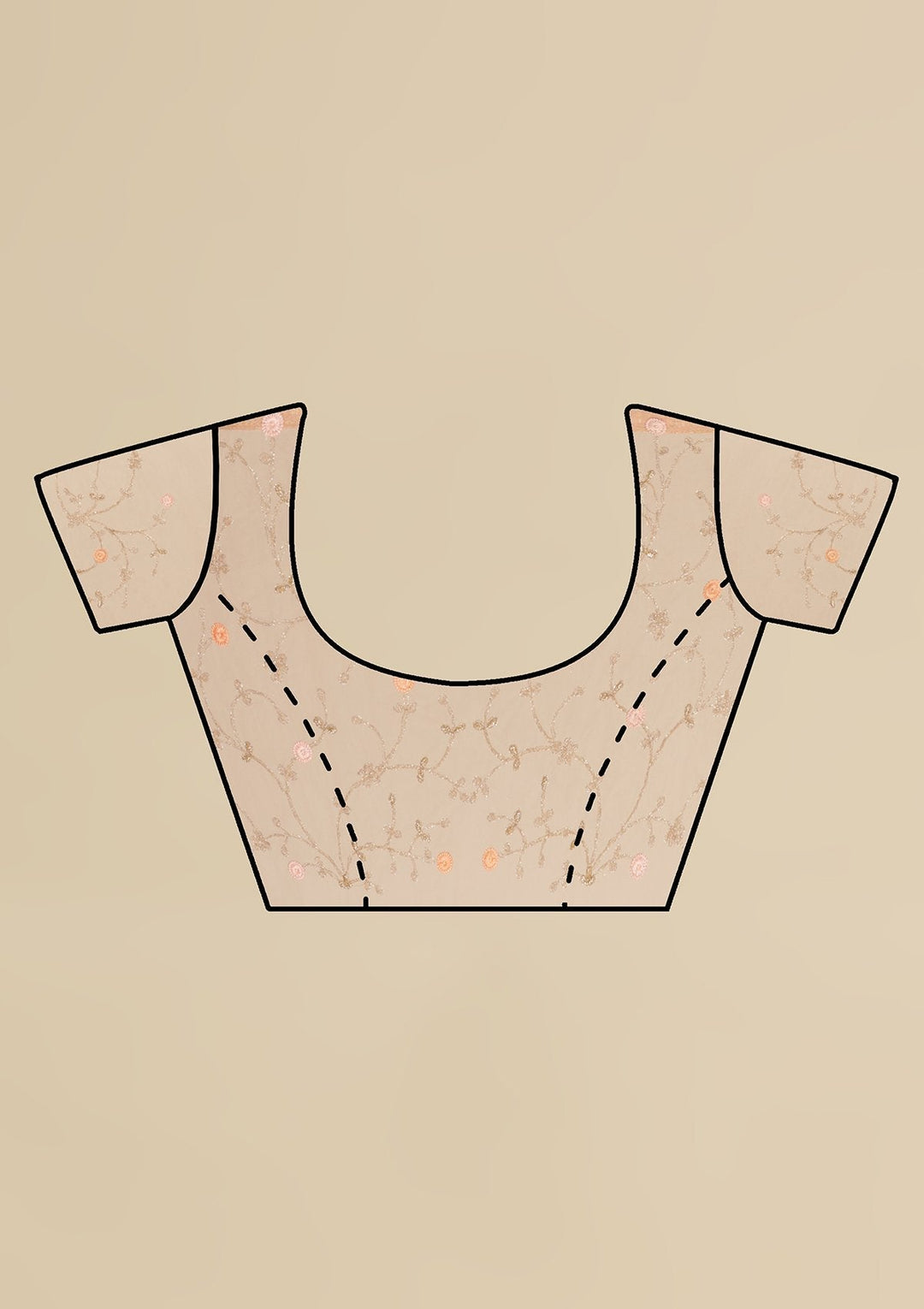 Baby Pink Pearlwork  Net Designer Saree - koskii
