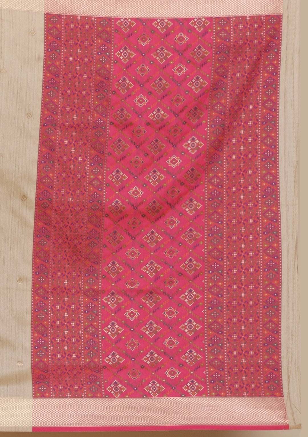 Beige Zariwork Raw Silk Designer Saree - koskii