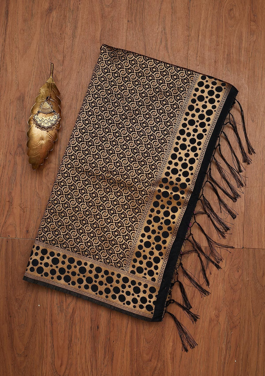 Black Zariwork Raw Silk Designer Saree - koskii