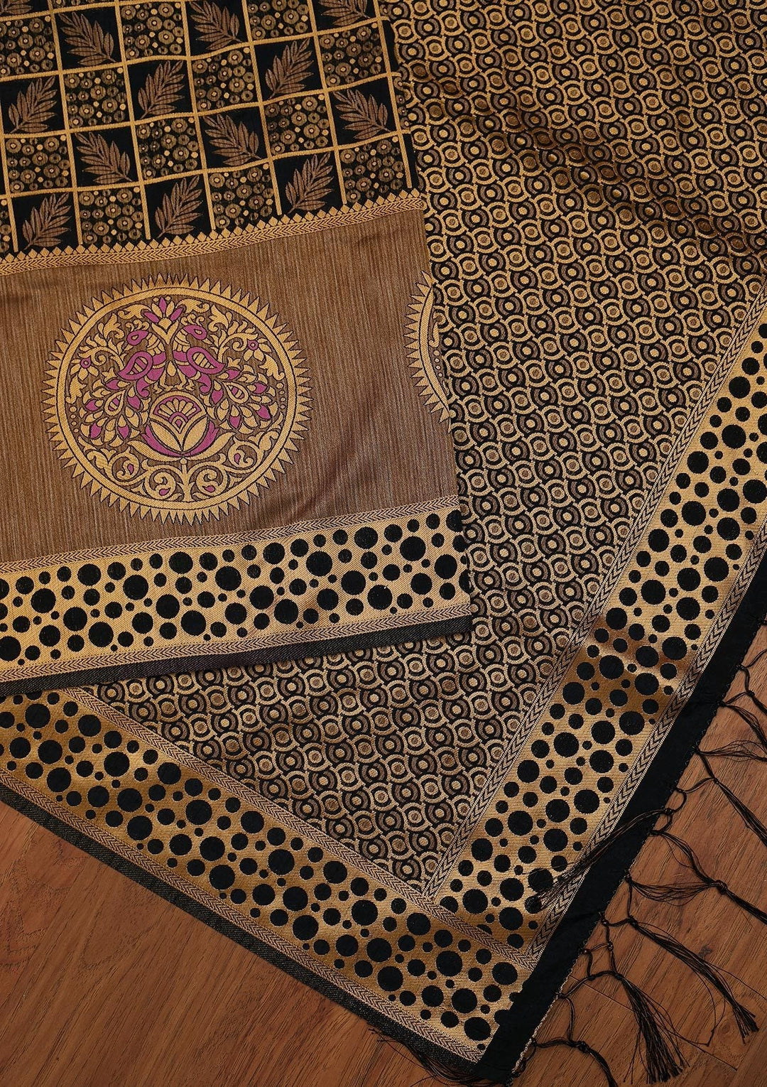 Black Zariwork Raw Silk Designer Saree - koskii