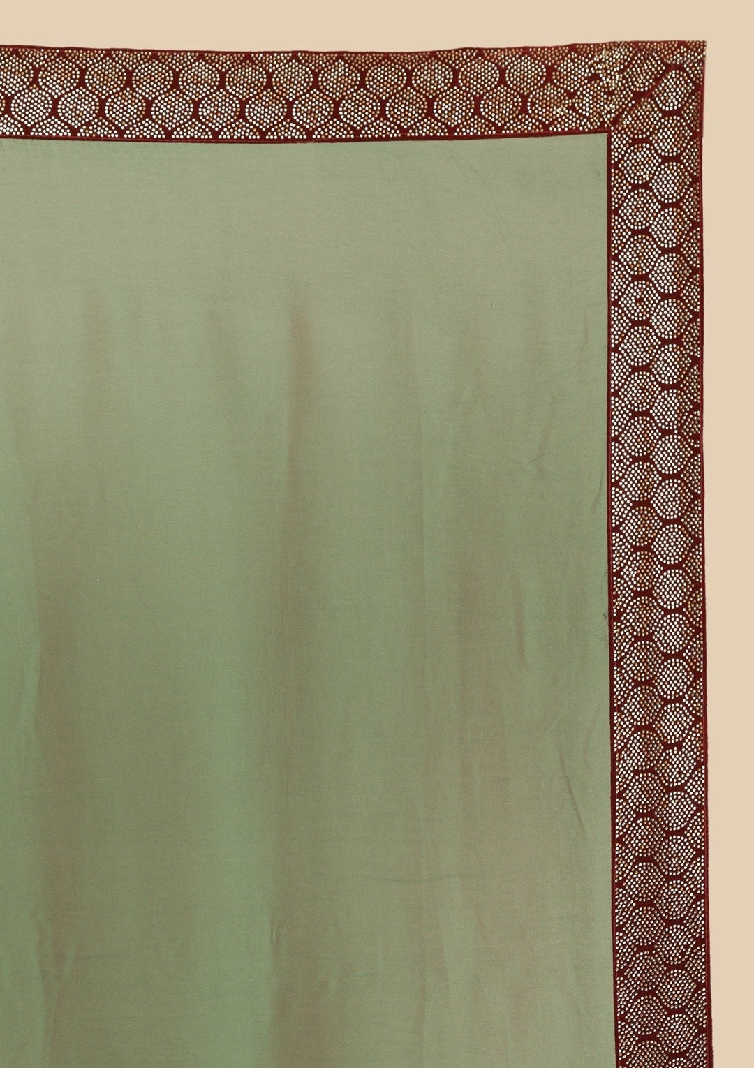 Bottle Green Swarovski Semi Crepe Designer Saree - koskii