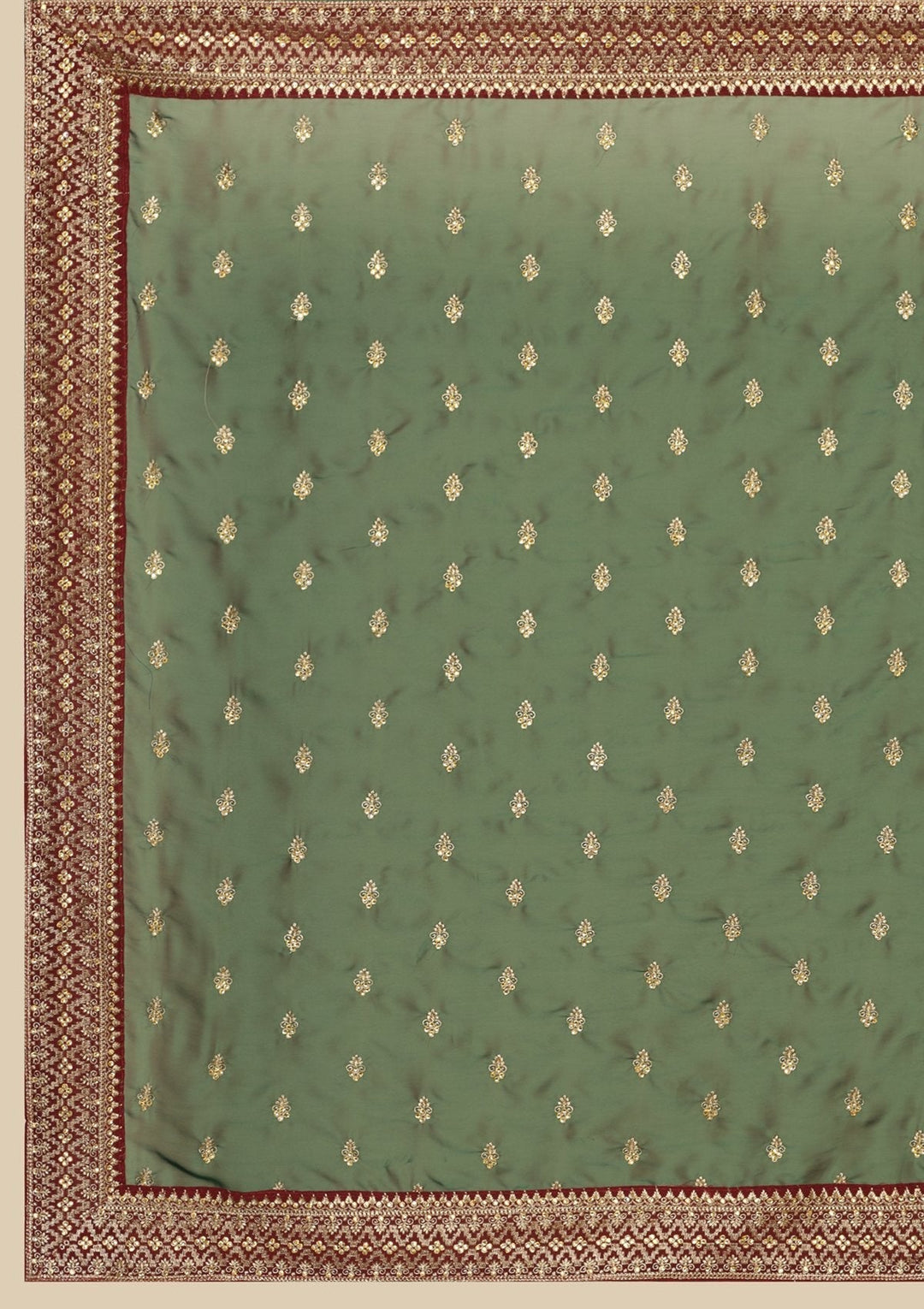Bottle Green Zariwork  Art Silk Designer Saree - koskii