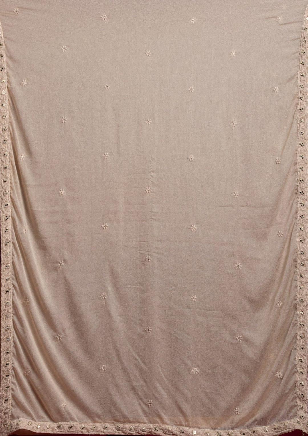 Cream Threadwork Georgette Designer Lehenga - koskii