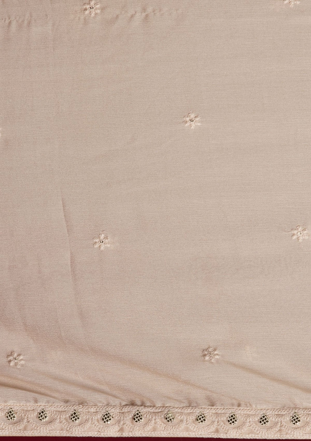 Cream Threadwork Georgette Designer Lehenga - koskii