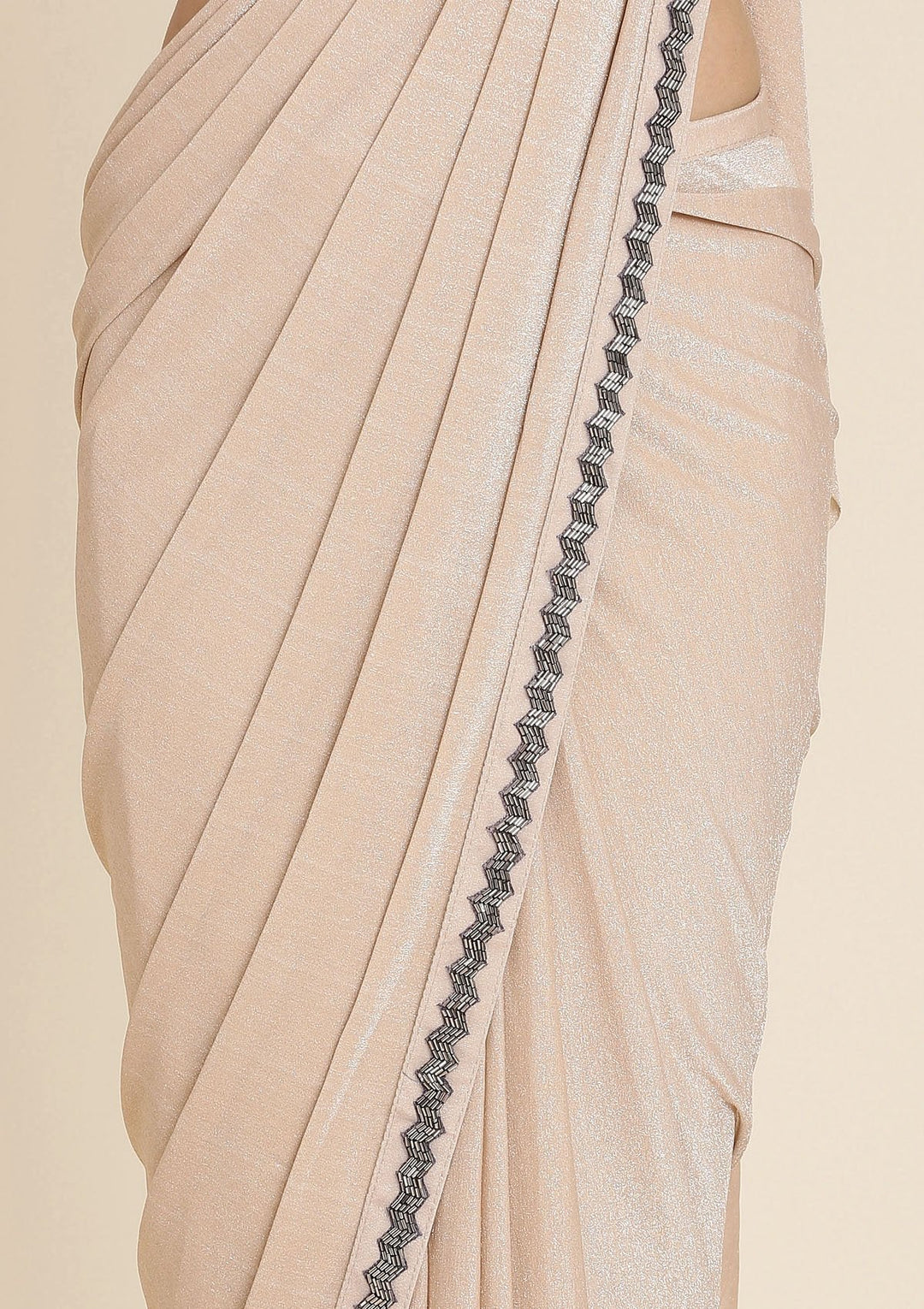 Gold Cutdana Lycra Designer Saree - koskii