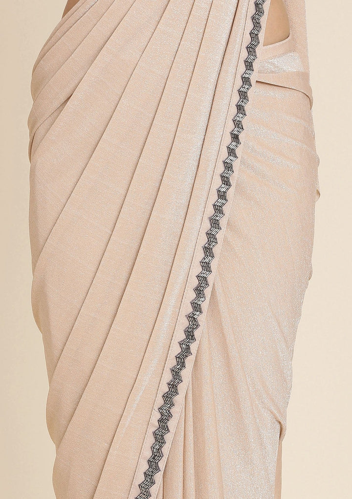 Gold Cutdana Lycra Designer Saree - koskii