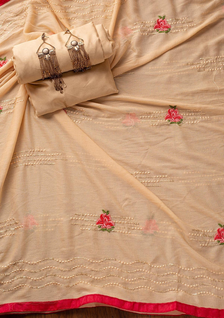 Gold Threadwork Chanderi Designer Unstitched Salwar Suit - koskii