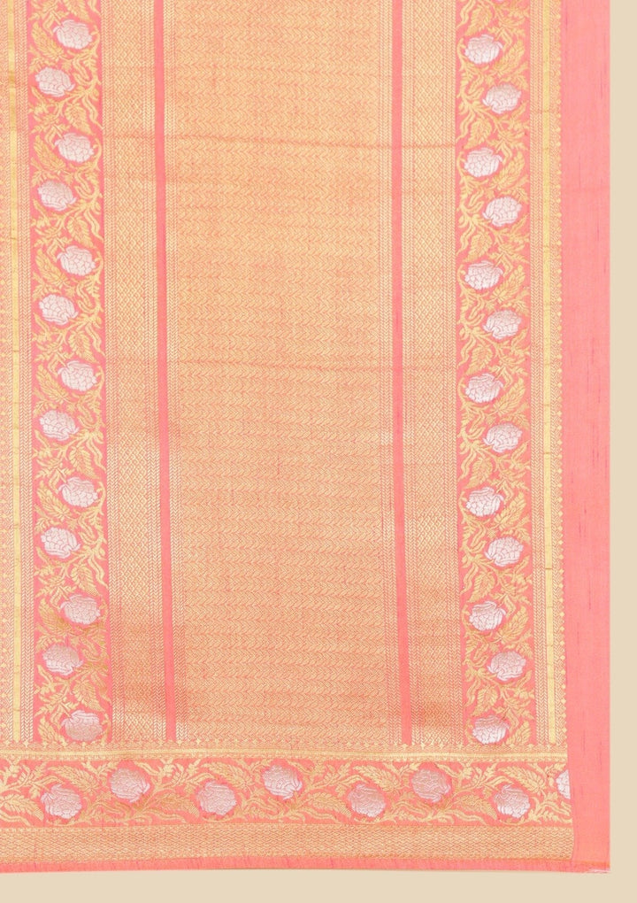 Gold Zariwork Raw Silk Designer Saree - koskii