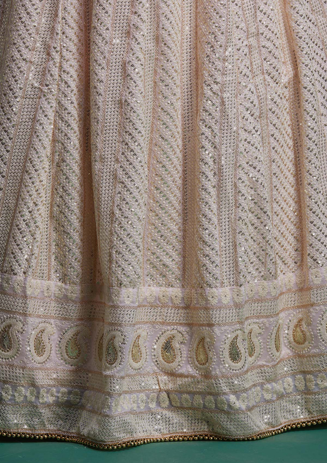 Baby Pink Chikankari Georgette Designer Anarkali Suit - Koskii