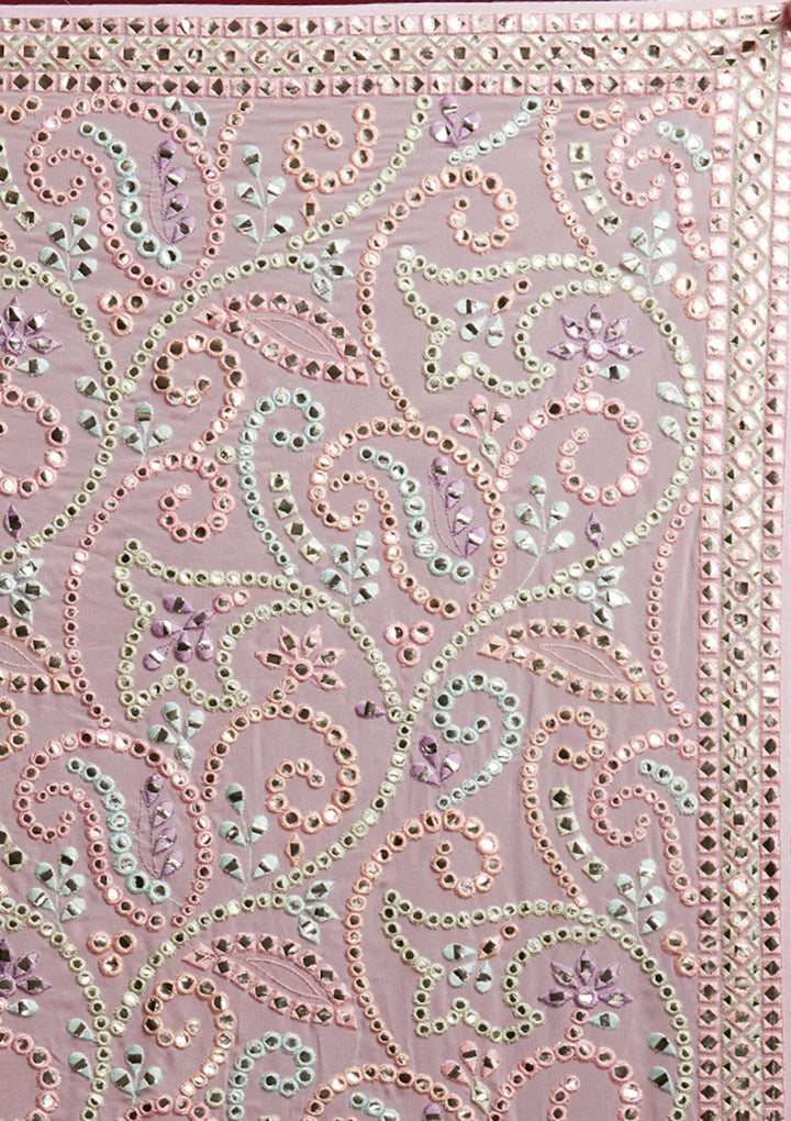 Baby Pink Gotapatti Georgette Designer Saree - koskii