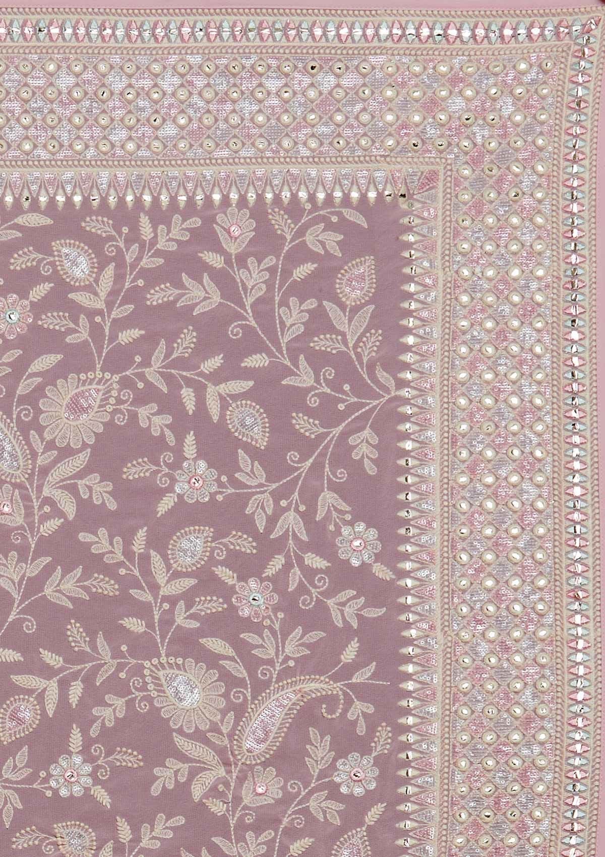 Baby Pink Gotapatti Georgette Designer Saree - Koskii