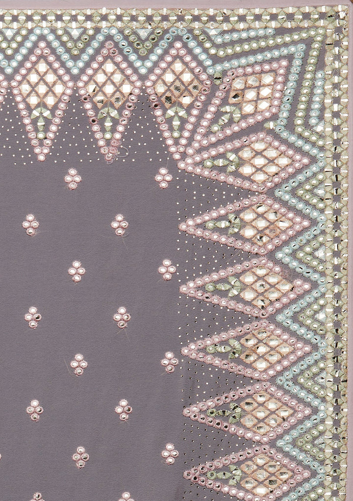 Baby Pink Gotapatti Georgette Designer Saree - Koskii