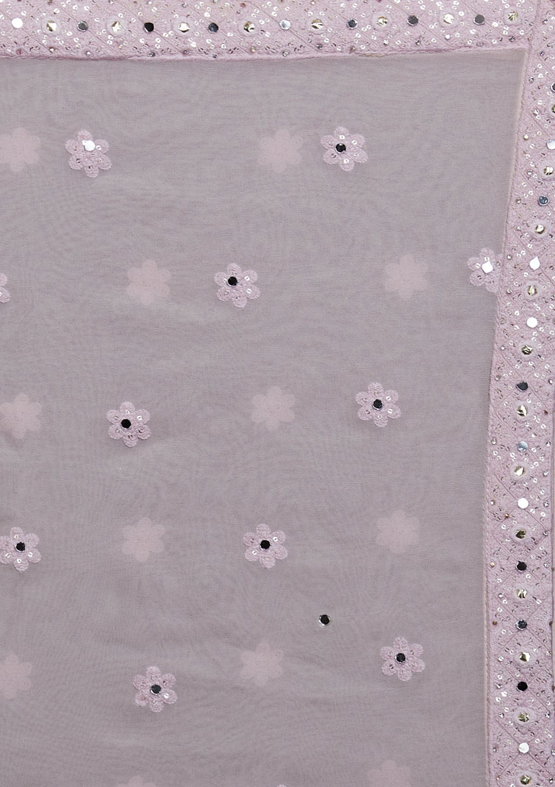 Baby Pink Mirrorwork Georgette Lehenga-Koskii