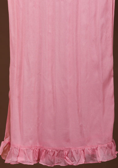 Baby Pink Sequins Georgette Readymade Lehenga-Koskii