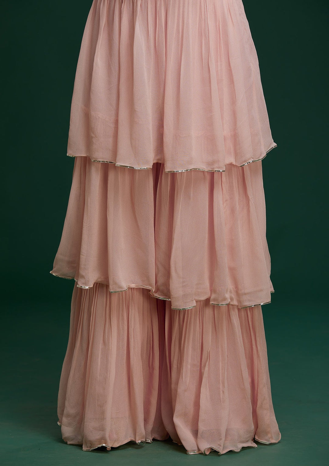 Baby Pink Sequins Georgette Designer Salwar Suit - Koskii