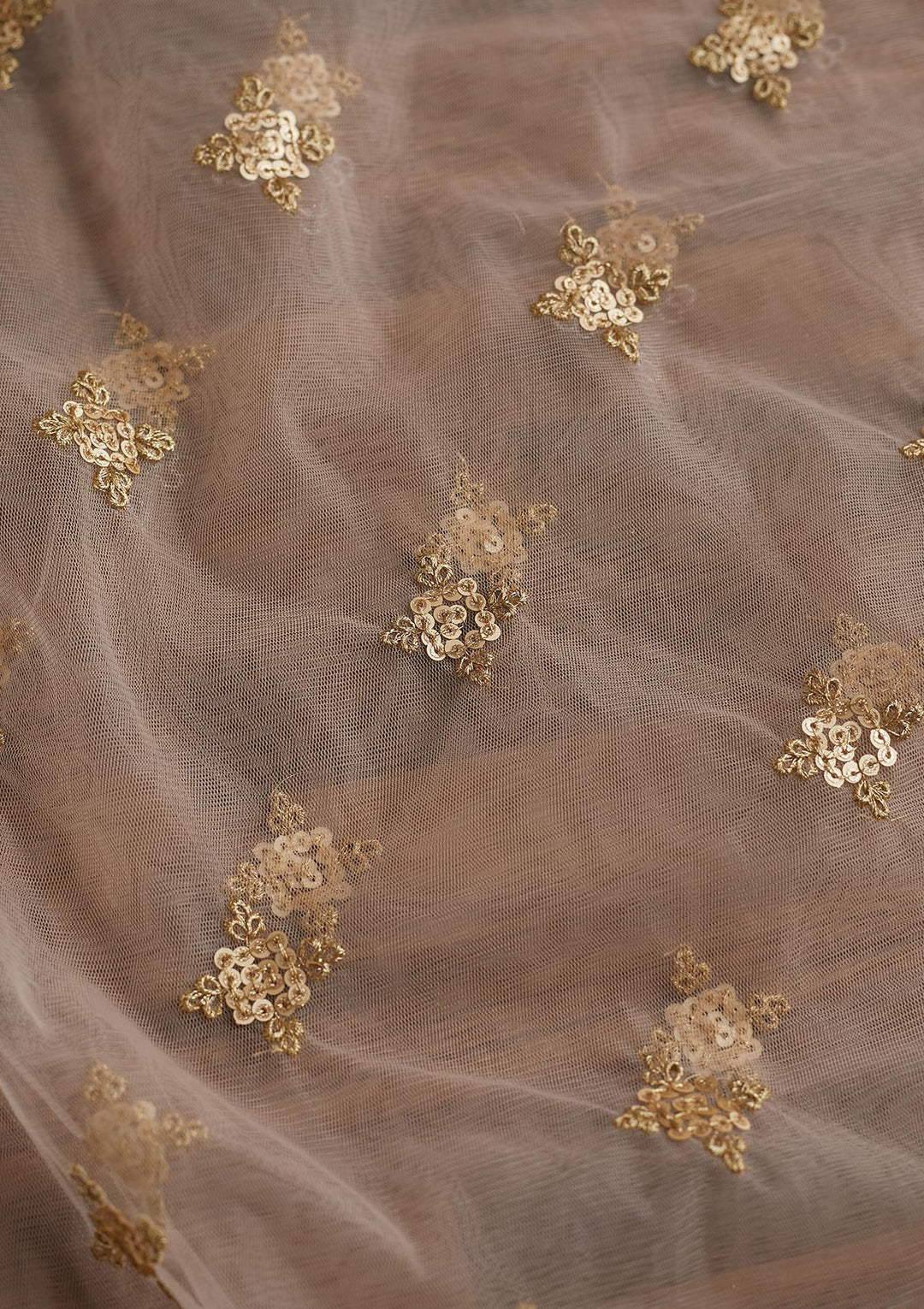 Baby Pink Sequins Net Readymade Dupatta - Koskii