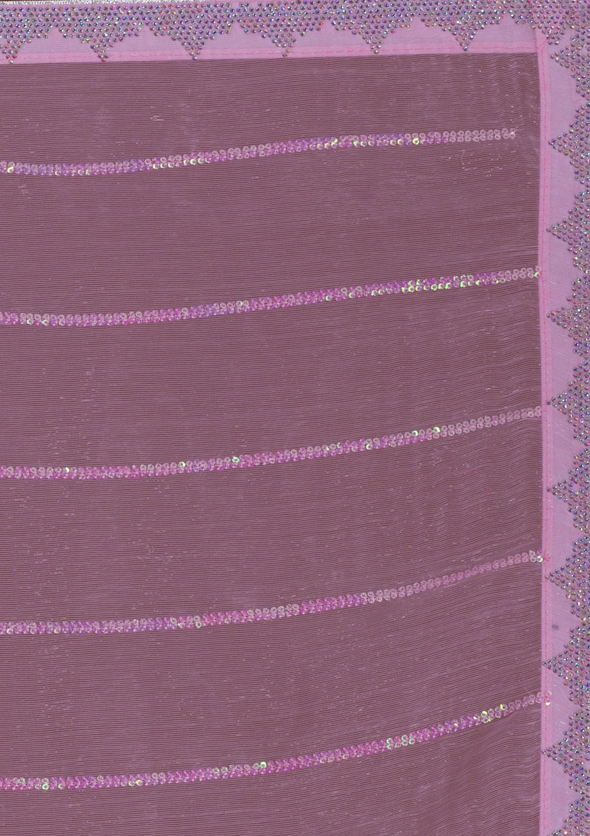 Baby Pink Sequins Shimmer Saree-Koskii