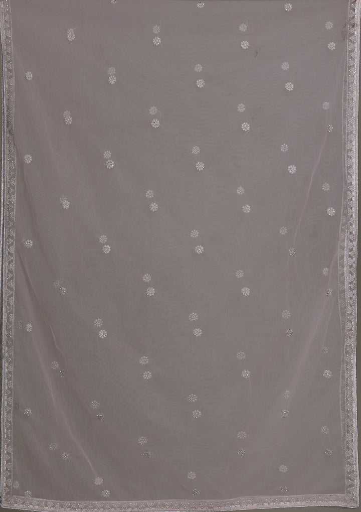 Baby Pink Silver Stonework Georgette Salwar Suit-Koskii