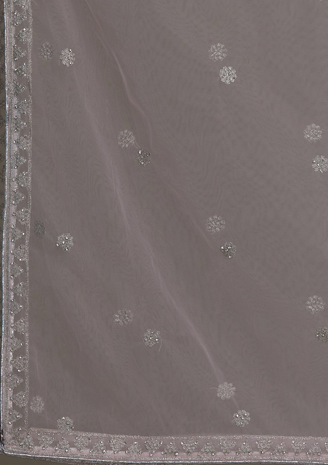 Baby Pink Silver Stonework Georgette Salwar Suit-Koskii