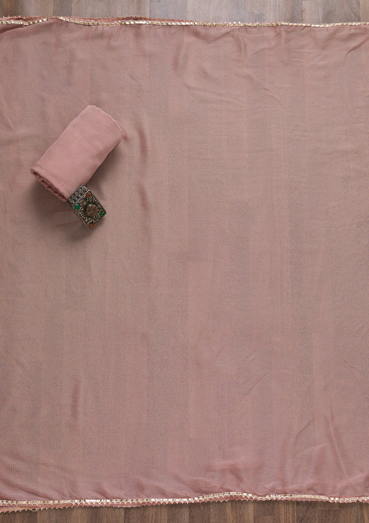 Baby Pink Semi Crepe Stonework Unstitched Salwar Suit-koskii