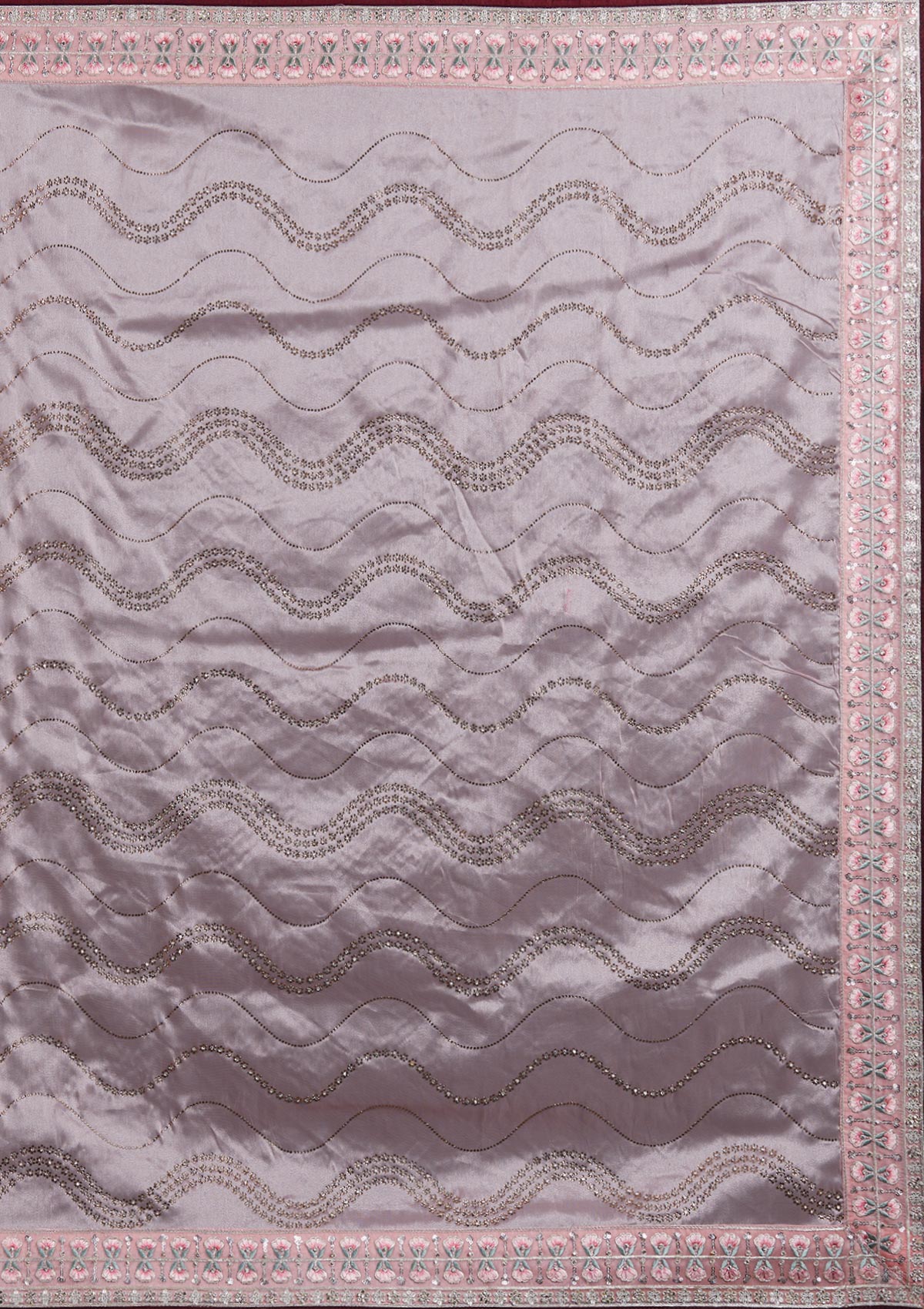 Baby Pink Stonework Tissue Designer Saree - Koskii