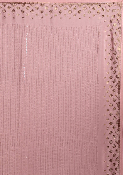 Baby Pink Swarovski Semi Crepe Designer Saree - koskii