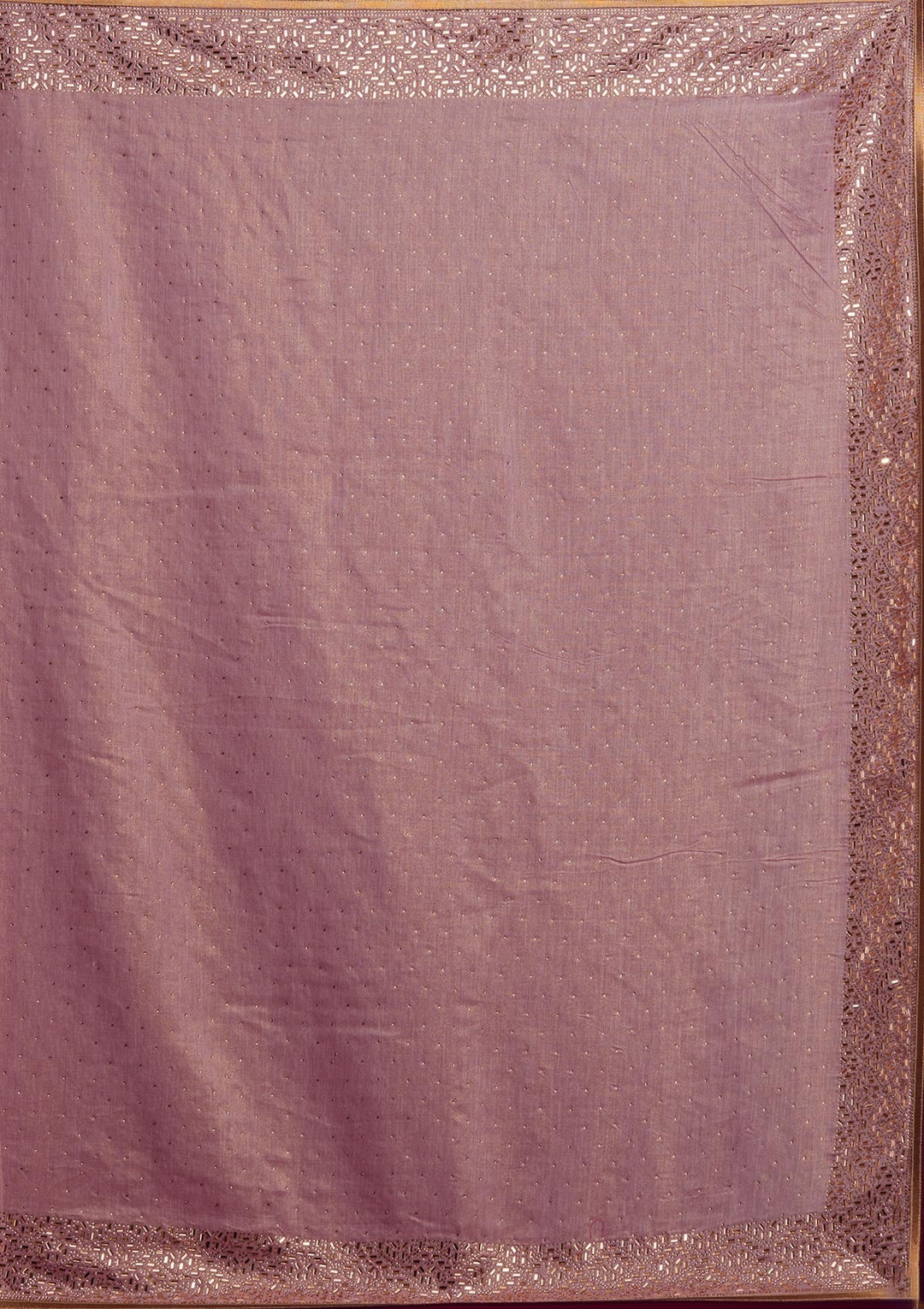 Baby Pink Swarovski Tissue Designer Saree - koskii